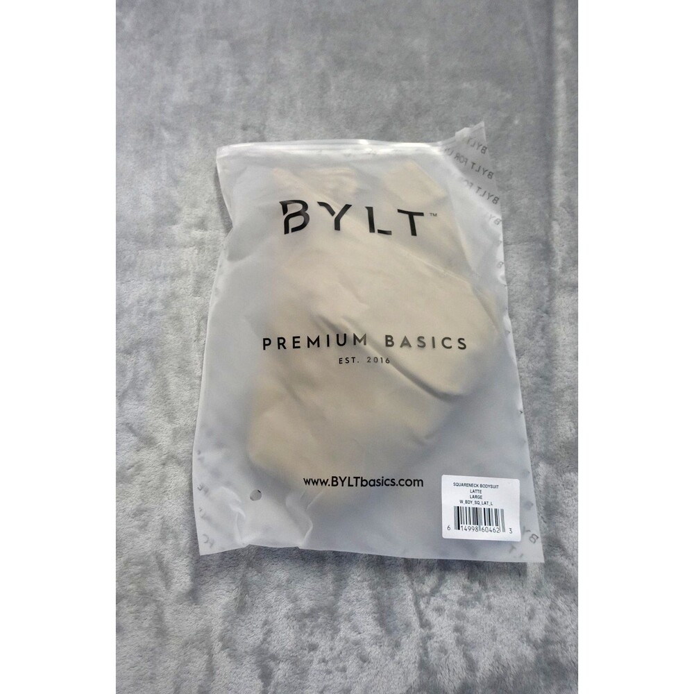 Bylt Women's Size Large‎ Beige Balm Squareneck Sleeveless Bodysuit NWT